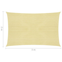 Produktbild för Solsegel 160 g/m² beige 2x3 m HDPE