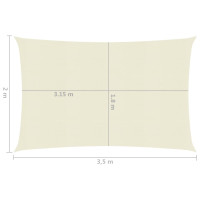 Produktbild för Solsegel 160 g/m² gräddvit 2x3,5 m HDPE