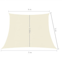 Produktbild för Solsegel 160 g/m² gräddvit 4/5x3 m HDPE