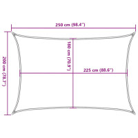 Produktbild för Solsegel 160 g/m² vit 2x2,5 m HDPE