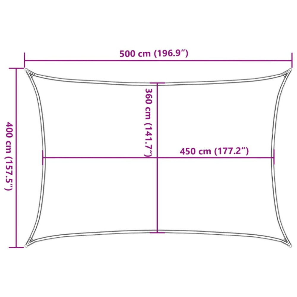 Produktbild för Solsegel 160 g/m² vit 4x5 m HDPE