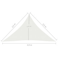 Produktbild för Solsegel 160 g/m² vit 3,5x3,5x4,9 m HDPE