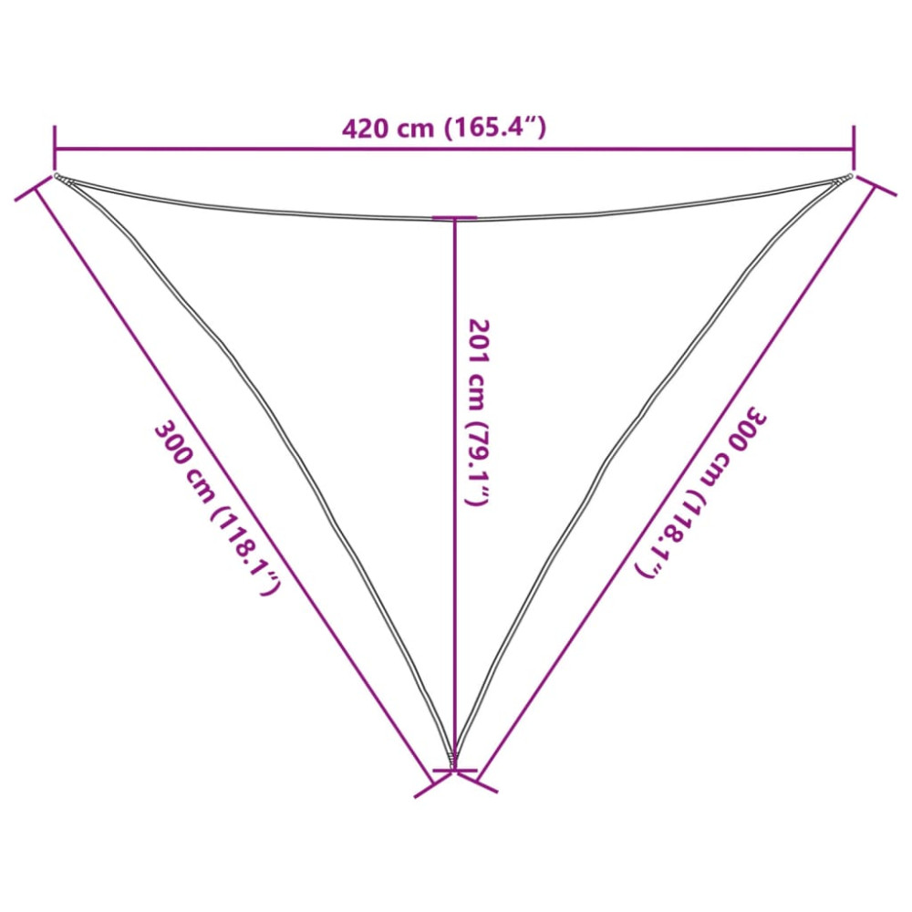 Produktbild för Solsegel 160 g/m² ljusgrön 3x3x4,2 m HDPE