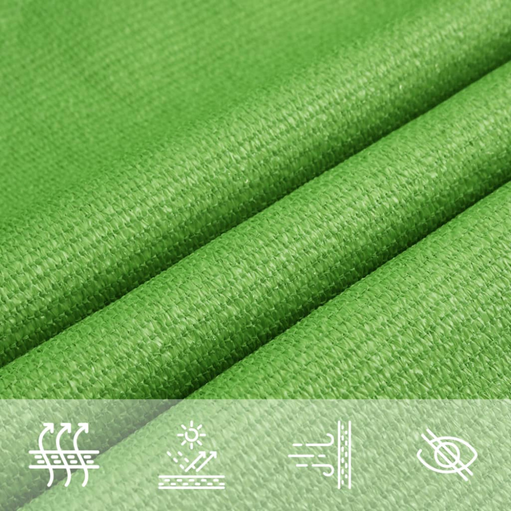 Produktbild för Solsegel 160 g/m² ljusgrön 3x4x5 m HDPE