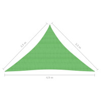 Produktbild för Solsegel 160 g/m² ljusgrön 3,5x3,5x4,9 m HDPE