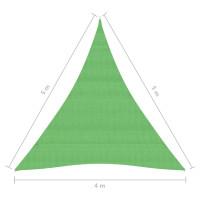 Produktbild för Solsegel 160 g/m² ljusgrön 4x5x5 m HDPE