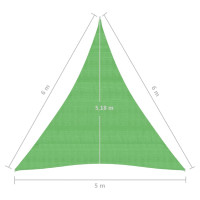 Produktbild för Solsegel 160 g/m² ljusgrön 5x6x6 m HDPE