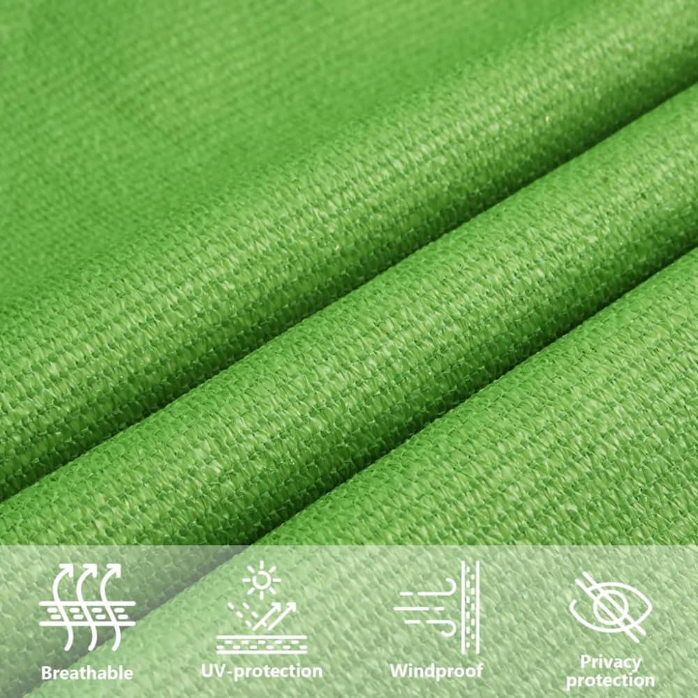 Produktbild för Solsegel 160 g/m² ljusgrön 4x5x6,8 m HDPE