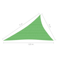 Produktbild för Solsegel 160 g/m² ljusgrön 4x5x6,8 m HDPE