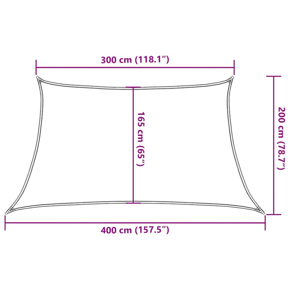 Produktbild för Solsegel 160 g/m² terrakotta 3/4x2 m HDPE