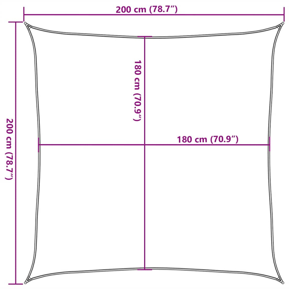 Produktbild för Solsegel 160 g/m² taupe 2x2 m HDPE
