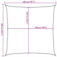 Produktbild för Solsegel 160 g/m² taupe 2x2 m HDPE