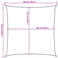 Produktbild för Solsegel 160 g/m² taupe 2,5x2,5 m HDPE