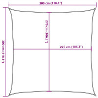 Produktbild för Solsegel 160 g/m² taupe 3x3 m HDPE