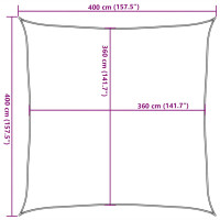 Produktbild för Solsegel 160 g/m² taupe 4x4 m HDPE