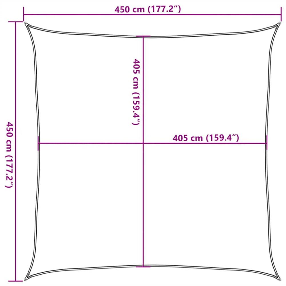 Produktbild för Solsegel 160 g/m² taupe 4,5x4,5 m HDPE