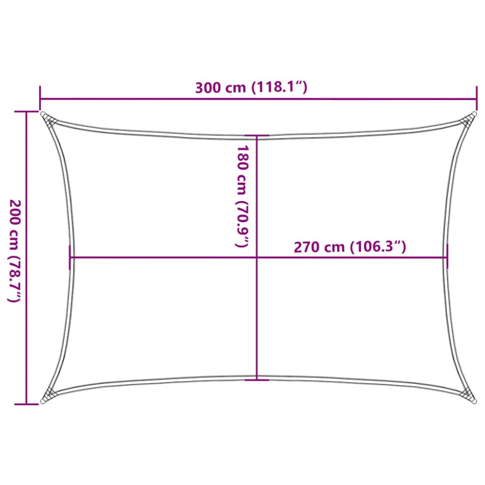 Produktbild för Solsegel 160 g/m² taupe 2x3 m HDPE