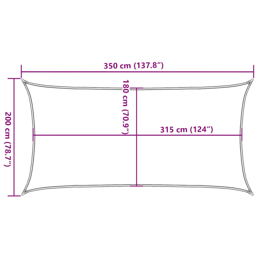 Produktbild för Solsegel 160 g/m² taupe 2x3,5 m HDPE