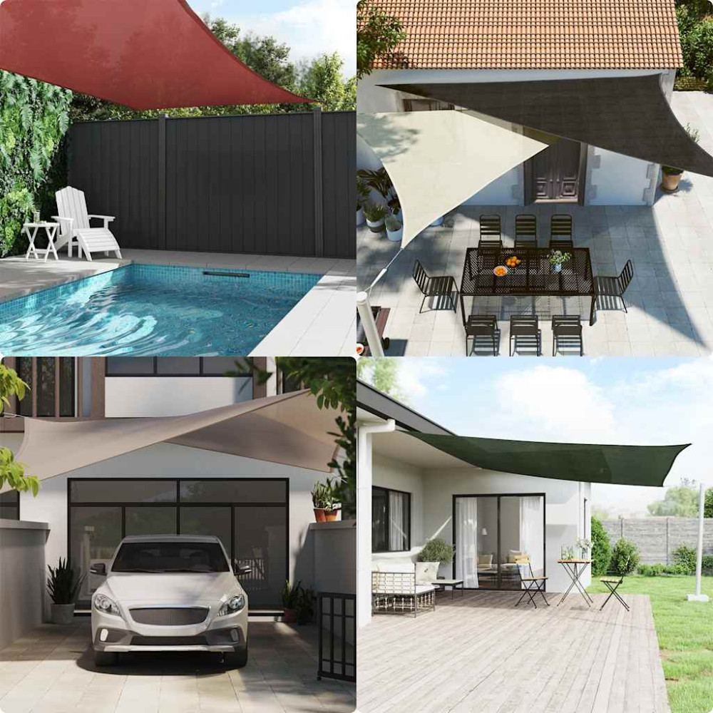 Produktbild för Solsegel 160 g/m² taupe 2x4 m HDPE