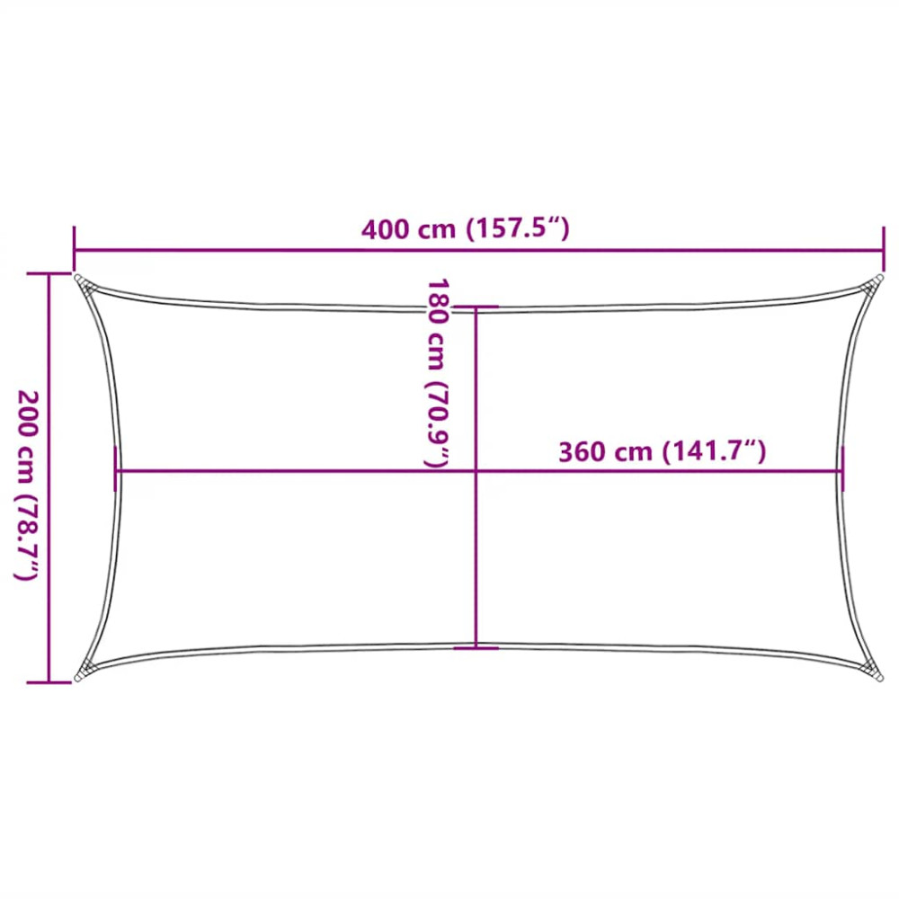 Produktbild för Solsegel 160 g/m² taupe 2x4 m HDPE