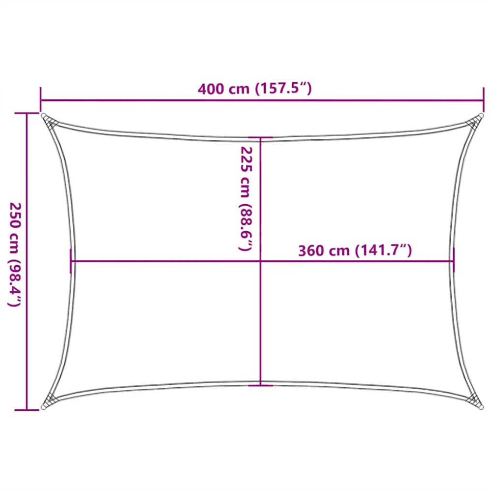 Produktbild för Solsegel 160 g/m² taupe 2,5x4 m HDPE