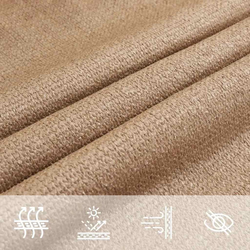 Produktbild för Solsegel 160 g/m² taupe 3x3x3 m HDPE