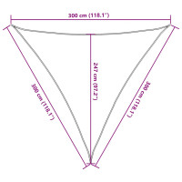 Produktbild för Solsegel 160 g/m² taupe 3x3x3 m HDPE
