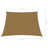 Produktbild för Solsegel 160 g/m² taupe 3/4x2 m HDPE