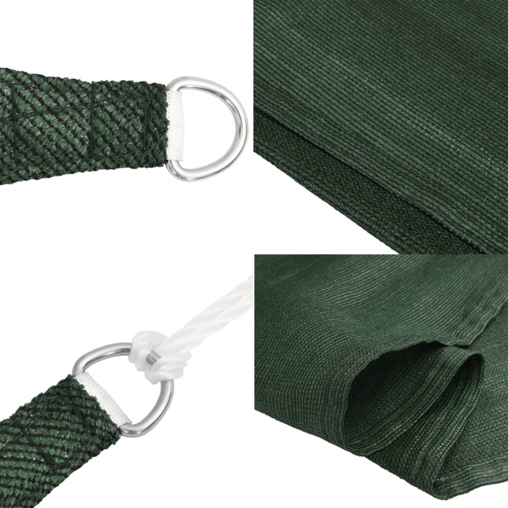 Produktbild för Solsegel 160 g/m² mörkgrön 2x2 m HDPE