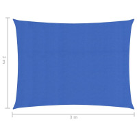 Produktbild för Solsegel 160 g/m² blå 2x3 m HDPE