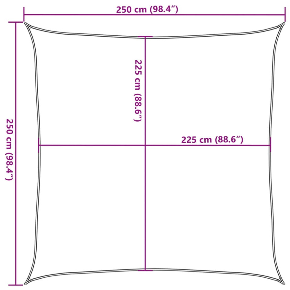 Produktbild för Solsegel 160 g/m² gul 2,5x2,5 m HDPE