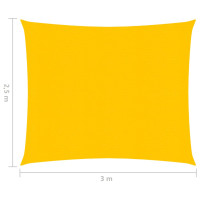 Produktbild för Solsegel 160 g/m² gul 2,5x3 m HDPE