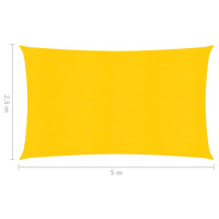 Produktbild för Solsegel 160 g/m² gul 2,5x5 m HDPE