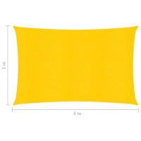 Produktbild för Solsegel 160 g/m² gul 3x4 m HDPE