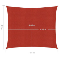 Produktbild för Solsegel 160 g/m² röd 4,5x4,5 m HDPE