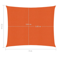 Produktbild för Solsegel 160 g/m² orange 2,5x3 m HDPE