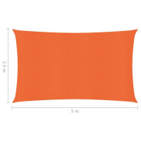 Produktbild för Solsegel 160 g/m² orange 2,5x5 m HDPE