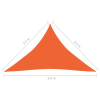 Produktbild för Solsegel 160 g/m² orange 3,5x3,5x4,9 m HDPE