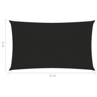 Produktbild för Solsegel 160 g/m² svart 3x6 m HDPE