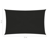 Produktbild för Solsegel 160 g/m² svart 4x6 m HDPE