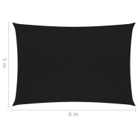 Produktbild för Solsegel 160 g/m² svart 5x6 m HDPE