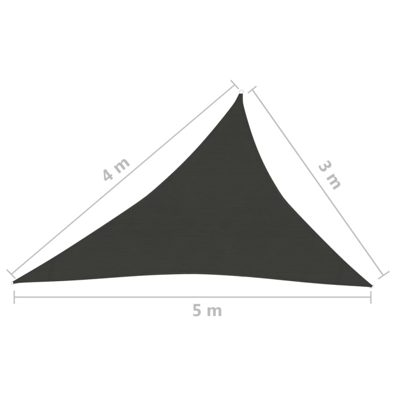 Produktbild för Solsegel 160 g/m² svart 3x4x5 m HDPE
