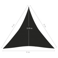 Produktbild för Solsegel 160 g/m² svart 4x4x4 m HDPE