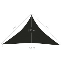 Produktbild för Solsegel 160 g/m² svart 4x4x5,8 m HDPE