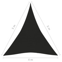 Produktbild för Solsegel 160 g/m² svart 4x5x5 m HDPE