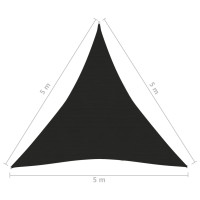 Produktbild för Solsegel 160 g/m² svart 5x5x5 m HDPE