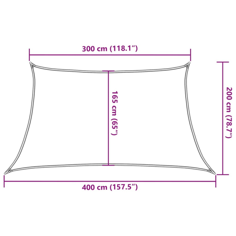 Produktbild för Solsegel 160 g/m² svart 3/4x2 m HDPE