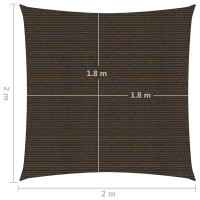 Produktbild för Solsegel 160 g/m² brun 2x2 m HDPE