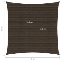 Produktbild för Solsegel 160 g/m² brun 4x4 m HDPE