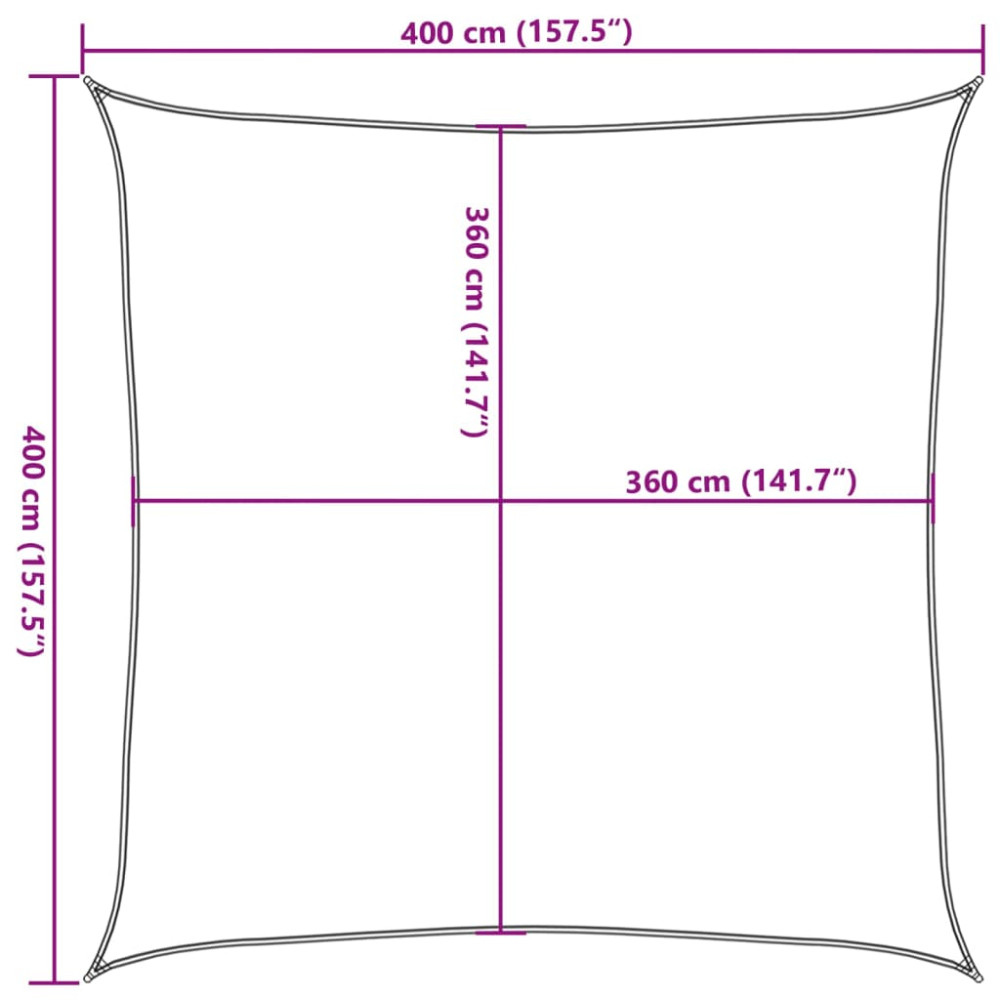 Produktbild för Solsegel 160 g/m² brun 4x4 m HDPE